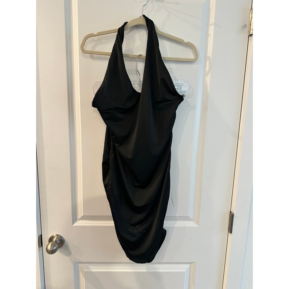 NEW Black Stretch Halter Dress Size L